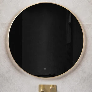 Зеркало в металл раме c подсветкой D100cm