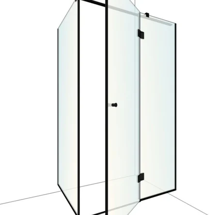 Душевое ограждение угловое, распашная дверь