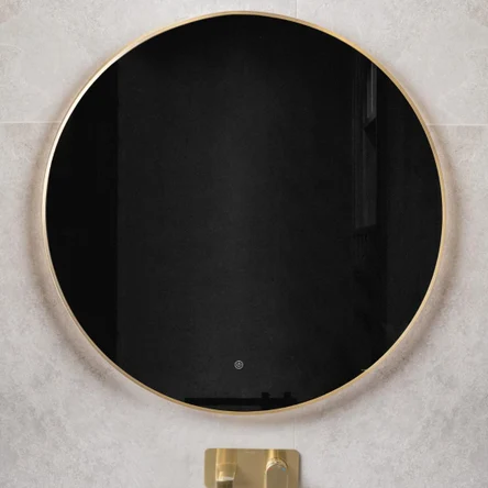 Зеркало в металл раме c подсветкой D100cm