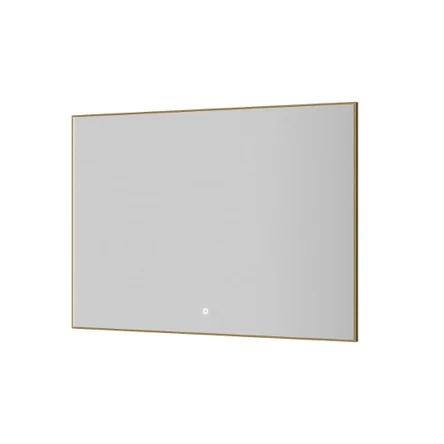 Прямоугольное зеркало в металл раме c подсветкой.