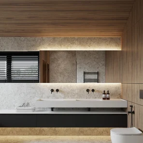 Тумба подвесная с интегрированной  раковиной.